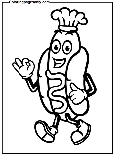 dibujos hot dog|hot dog coloring page.